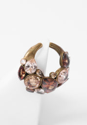 Dahlia Vintage Gold Tone Stainless Steel and Zircons Jeweled Earcuff
