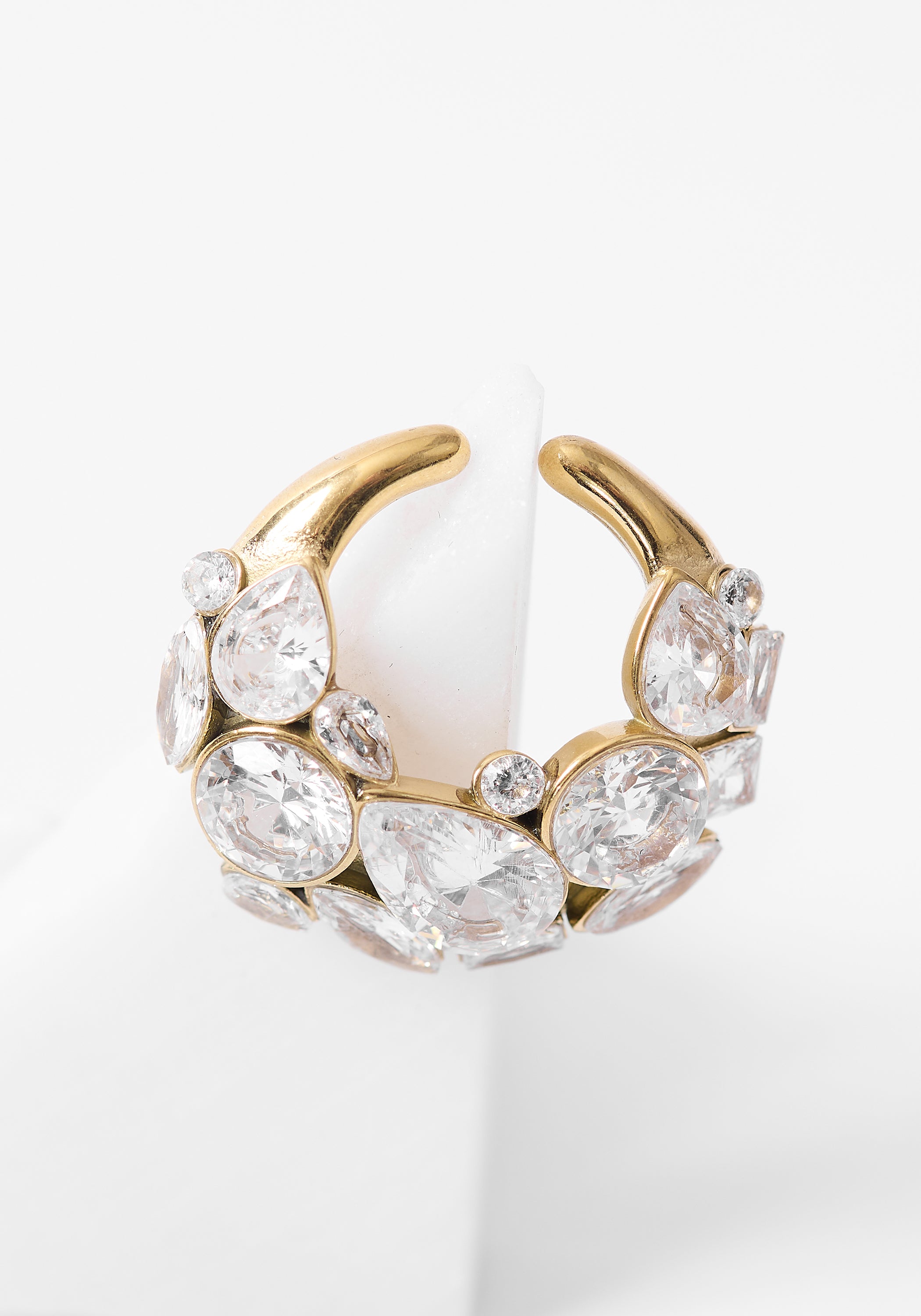 Orion Gold Tone Stainless Steel and Zircons Jeweled Earcuff