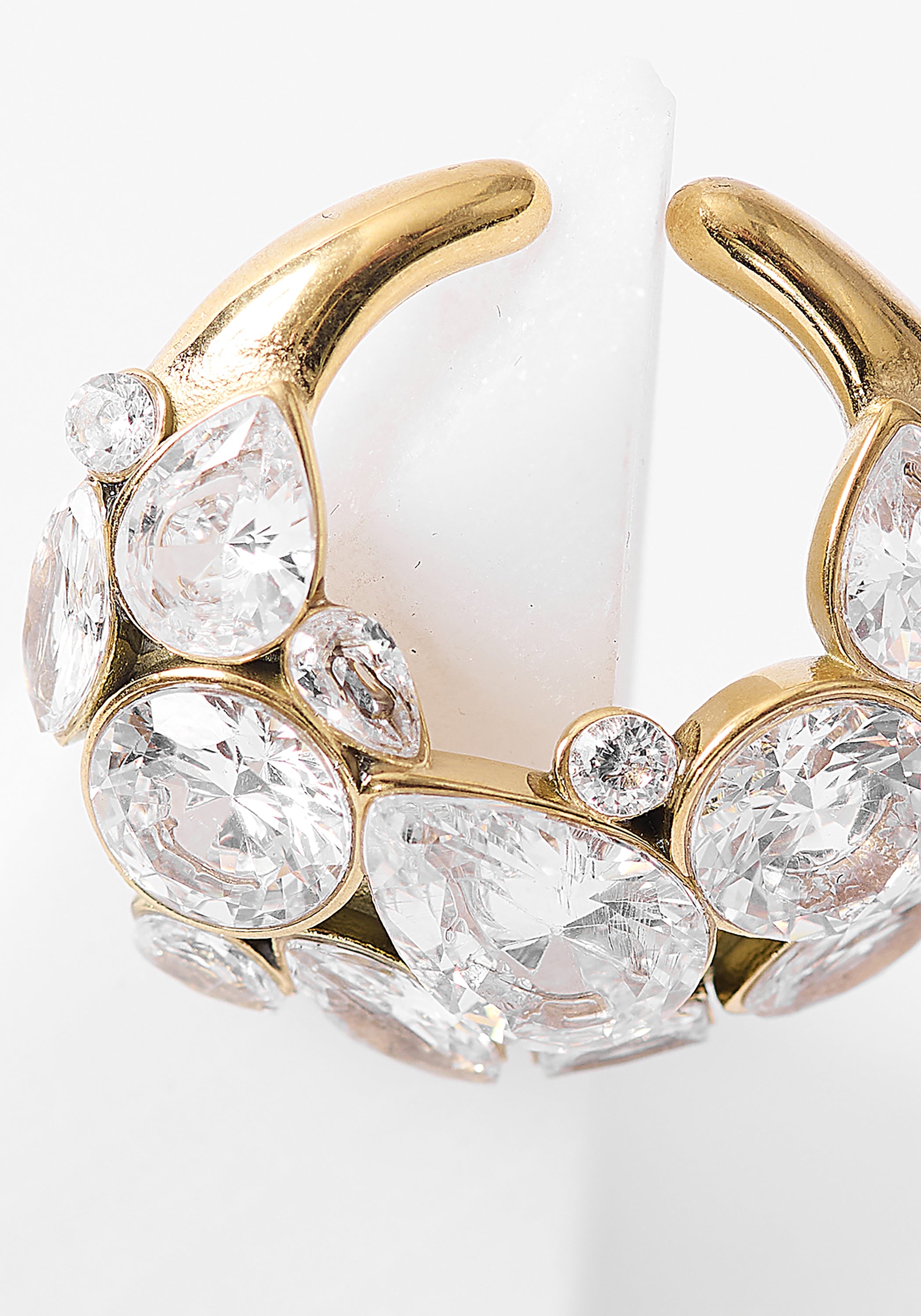 Orion Gold Tone Stainless Steel and Zircons Jeweled Earcuff