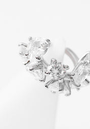 Jaki Stainless Steel Prong Set Zircons Earcuff