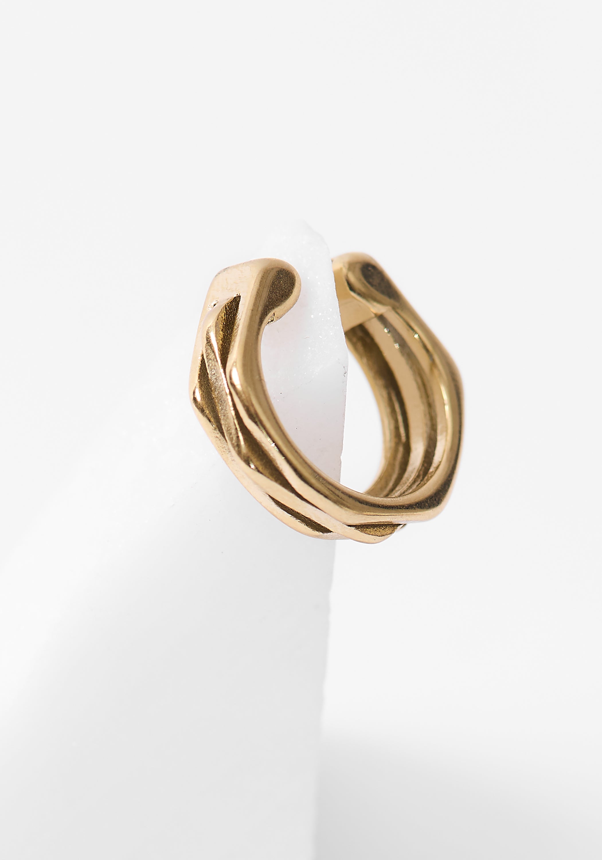 Bolty Gold Tone Stainless Steel Layered Earcuff