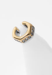 Lovis Gold and Silver Tone Stainless Steel and Zircons Hex Earcuff
