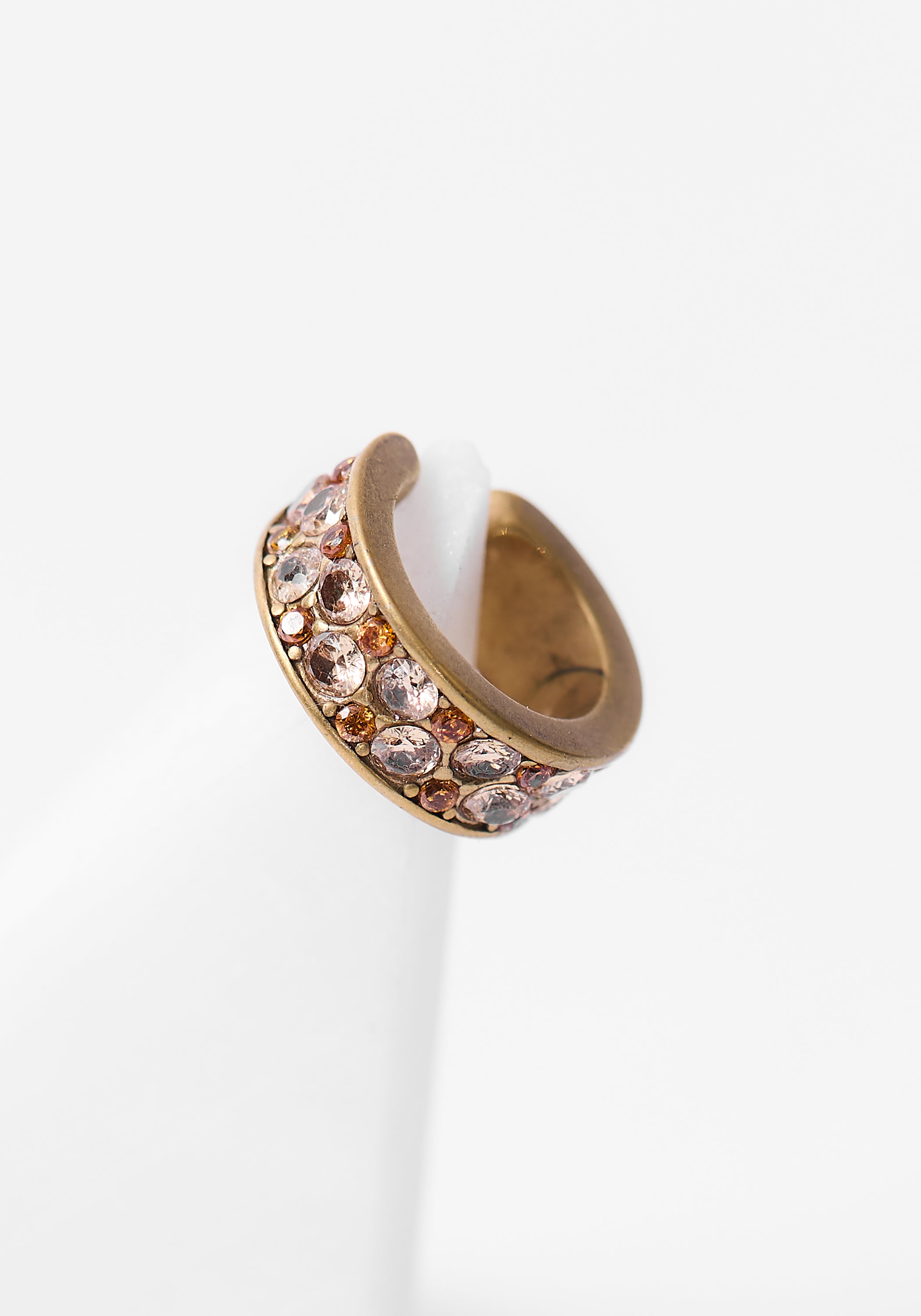 Gemma Vintage Gold Tone Stainless Steel and Pave Zircons Earcuff