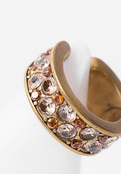 Gemma Vintage Gold Tone Stainless Steel and Pave Zircons Earcuff