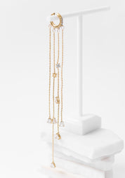 Colby Gold Tone Stainless Steel and Zircons Dangling Chains Earcuff - December Thieves