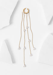 Colby Gold Tone Stainless Steel and Zircons Dangling Chains Earcuff - December Thieves