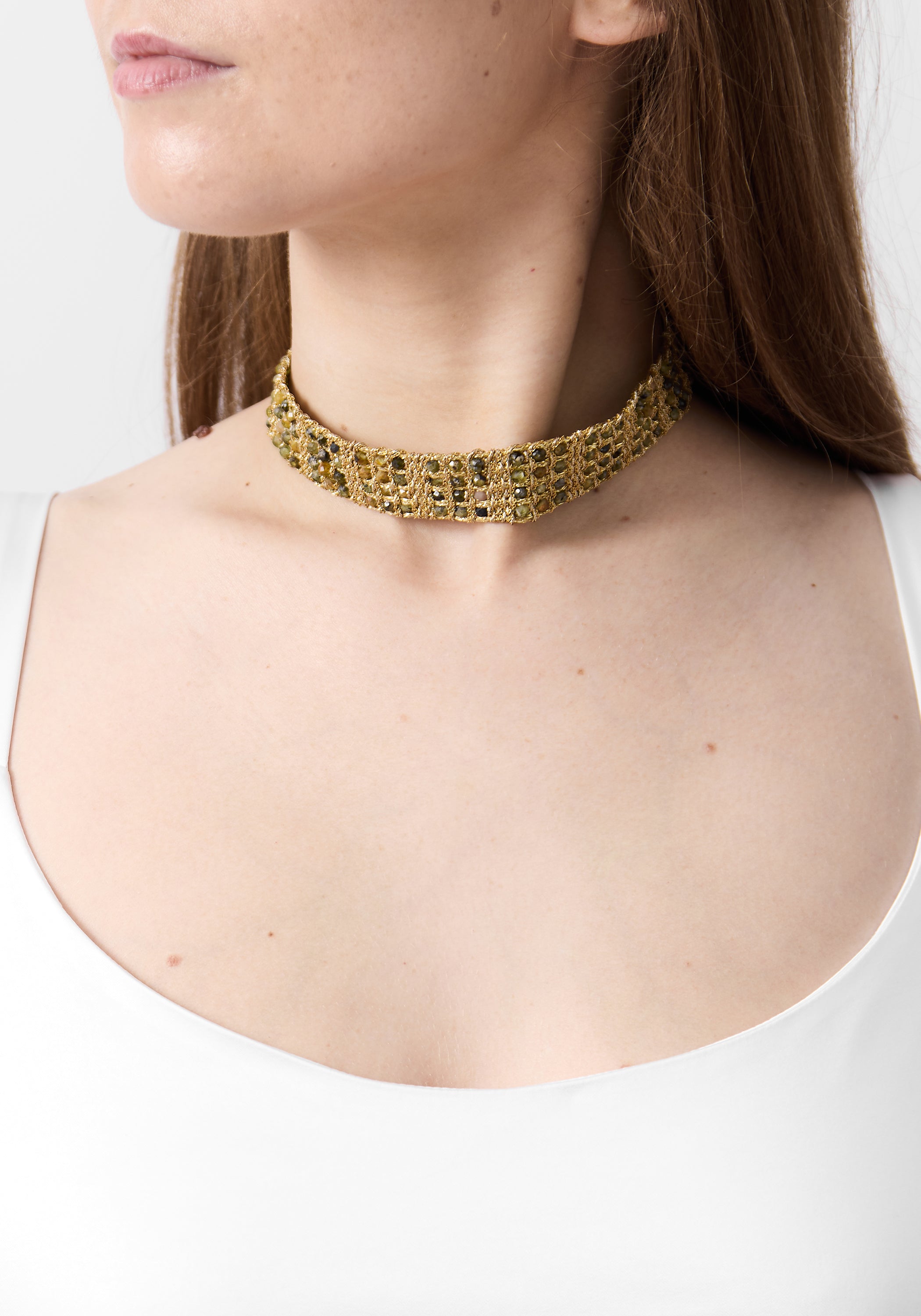 Gold Plated Woven Olivina Choker