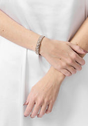 Rhodium Plated Woven Polki Diamond Bracelet