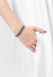 Rhodium Plated Woven Iolite Bracelet