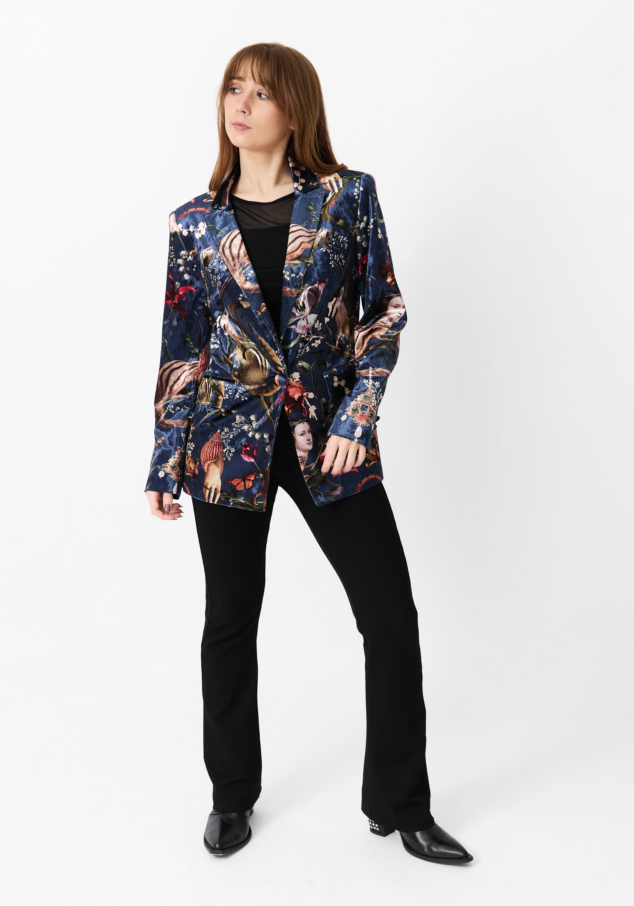 Bulba Navy Velvet Blazer - December Thieves