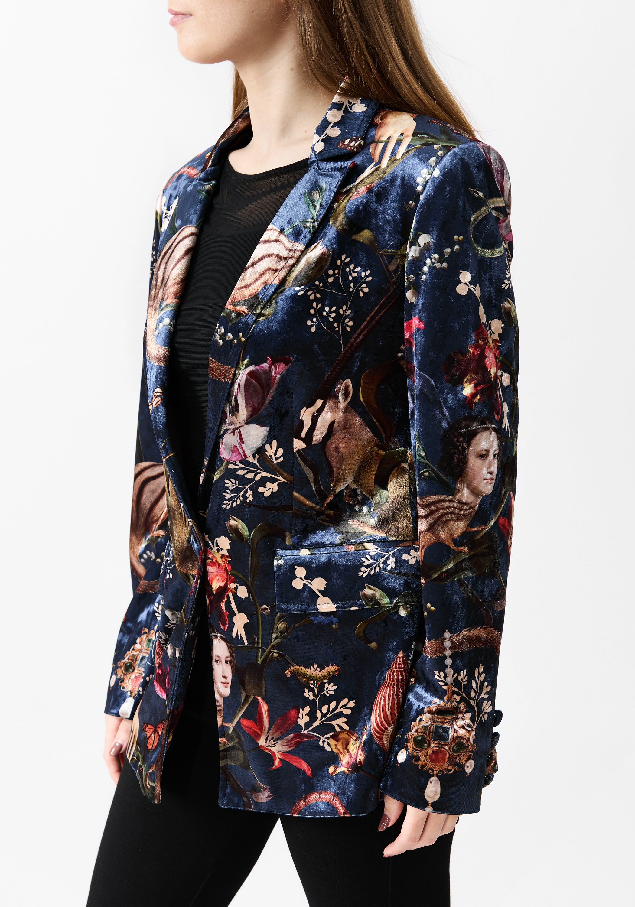 Bulba Navy Velvet Blazer - December Thieves
