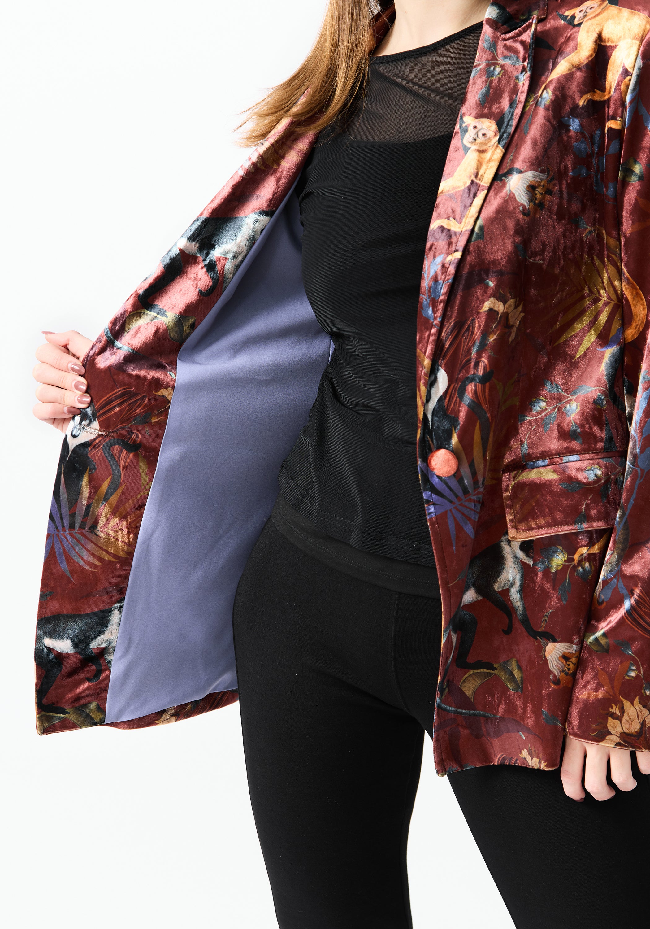 Terracotta Monkey Velvet Blazer - December Thieves