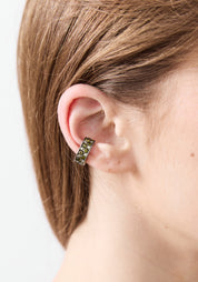 Gemma Vintage Silver Tone Stainless Steel and Pave Zircons Earcuff