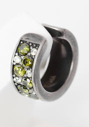 Gemma Vintage Silver Tone Stainless Steel and Pave Zircons Earcuff