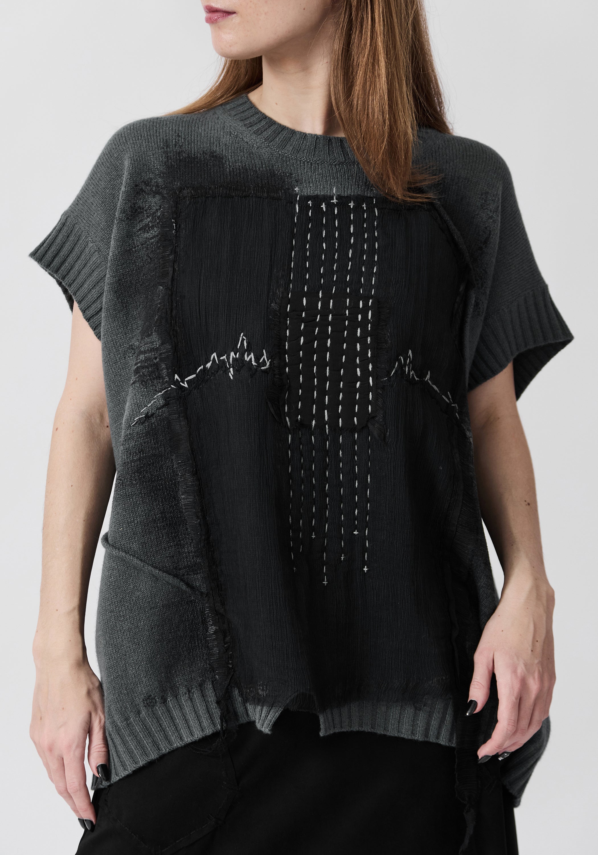 Dorian Hand Painted and Embroidered Wool and Cashmere Pullover