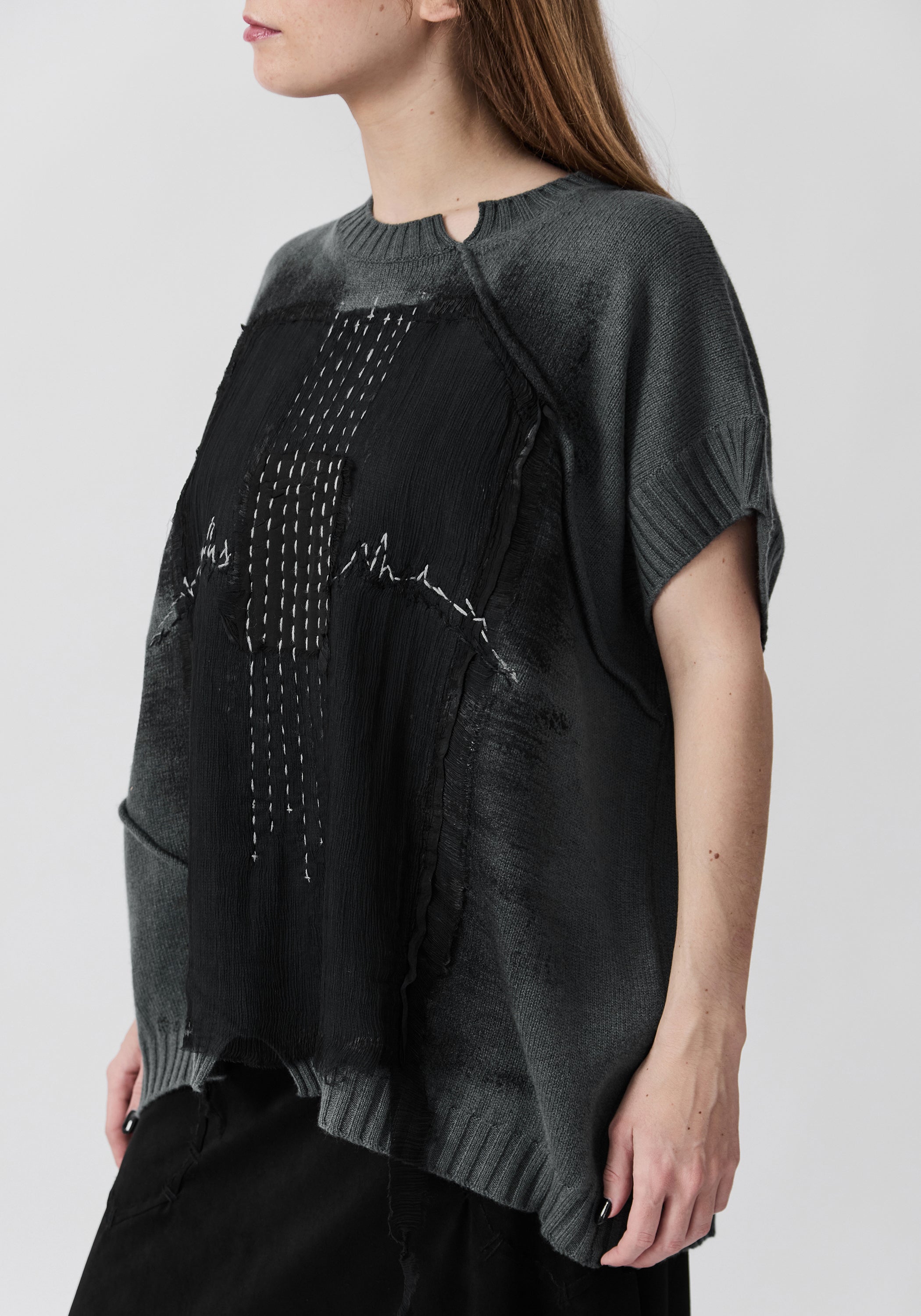 Dorian Hand Painted and Embroidered Wool and Cashmere Pullover
