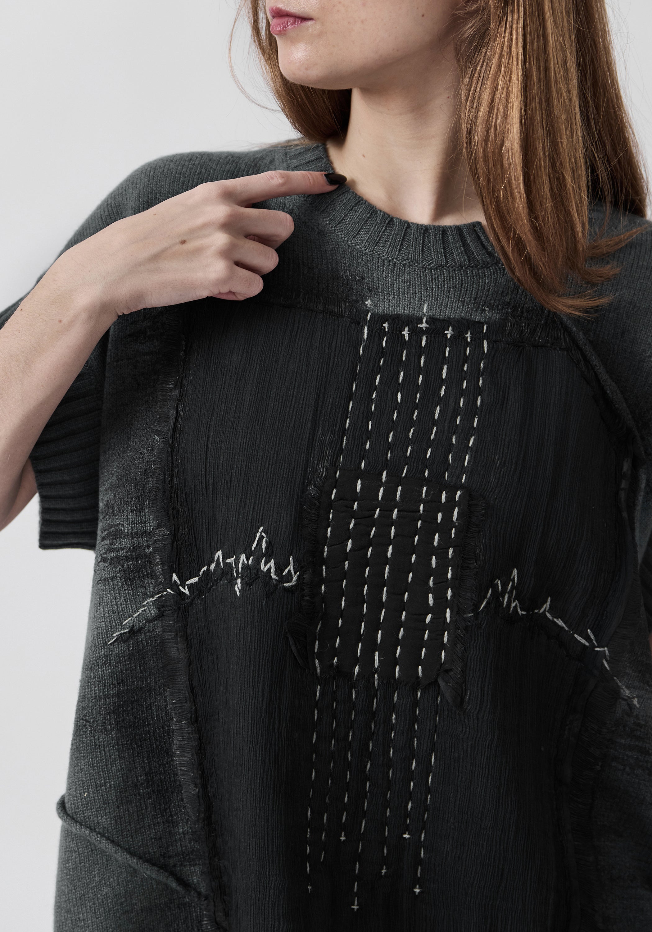 Dorian Hand Painted and Embroidered Wool and Cashmere Pullover