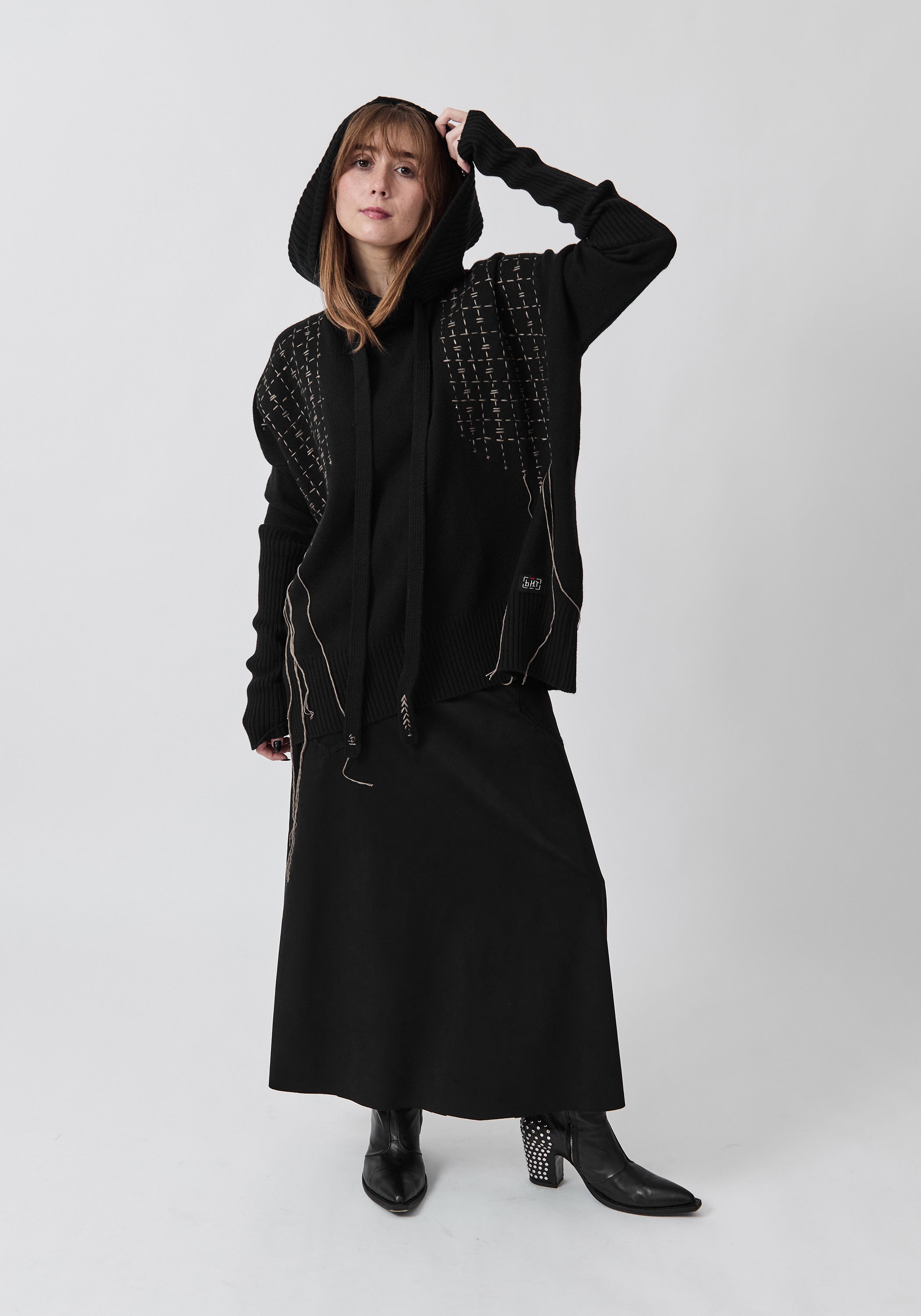 Bina Dolce Embroidered Wool and Cashmere Hoodie