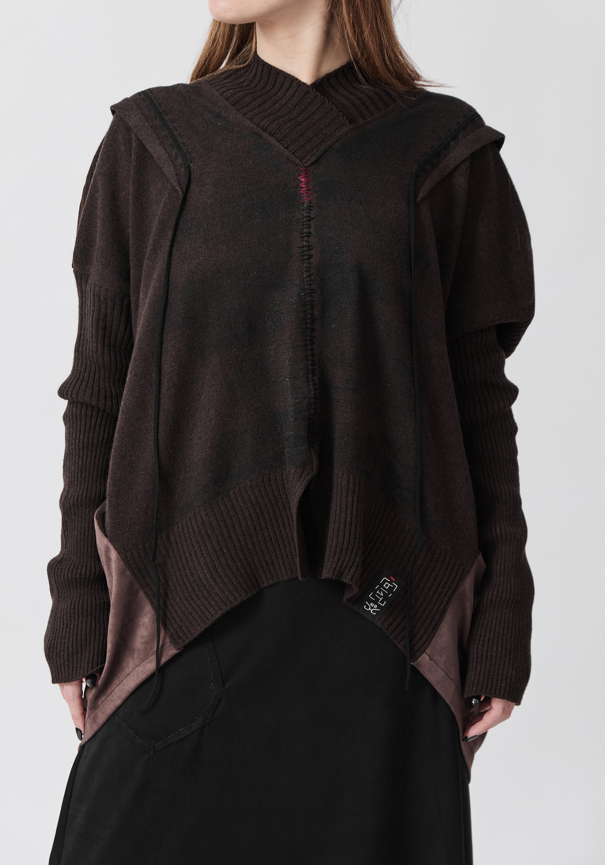 Dalì Hand Painted and Embroidered Mixed Textile Pullover