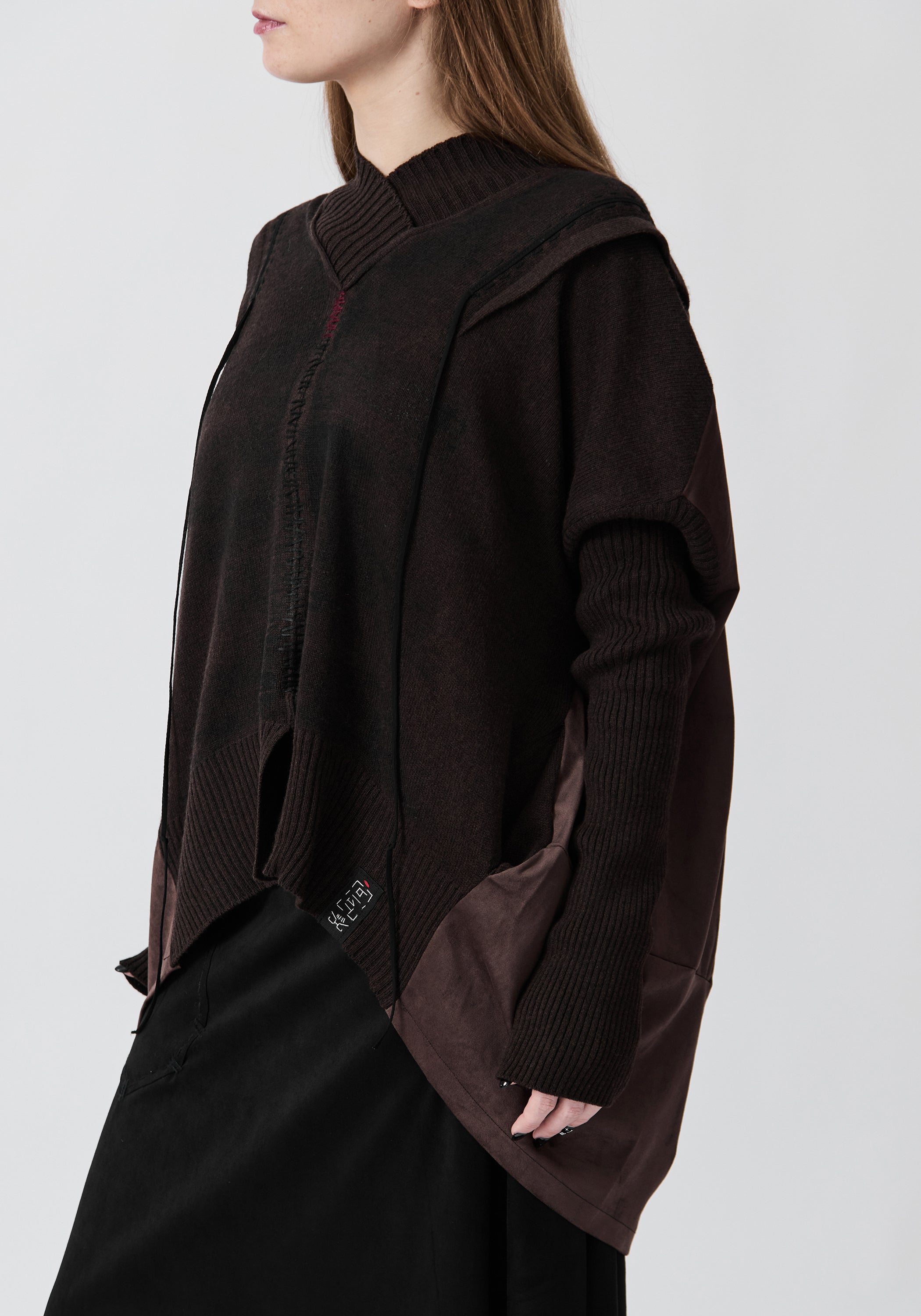 Dalì Hand Painted and Embroidered Mixed Textile Pullover