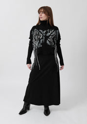 Bina Hand Painted and Embroidered Wool and Cashmere Blend Turtleneck