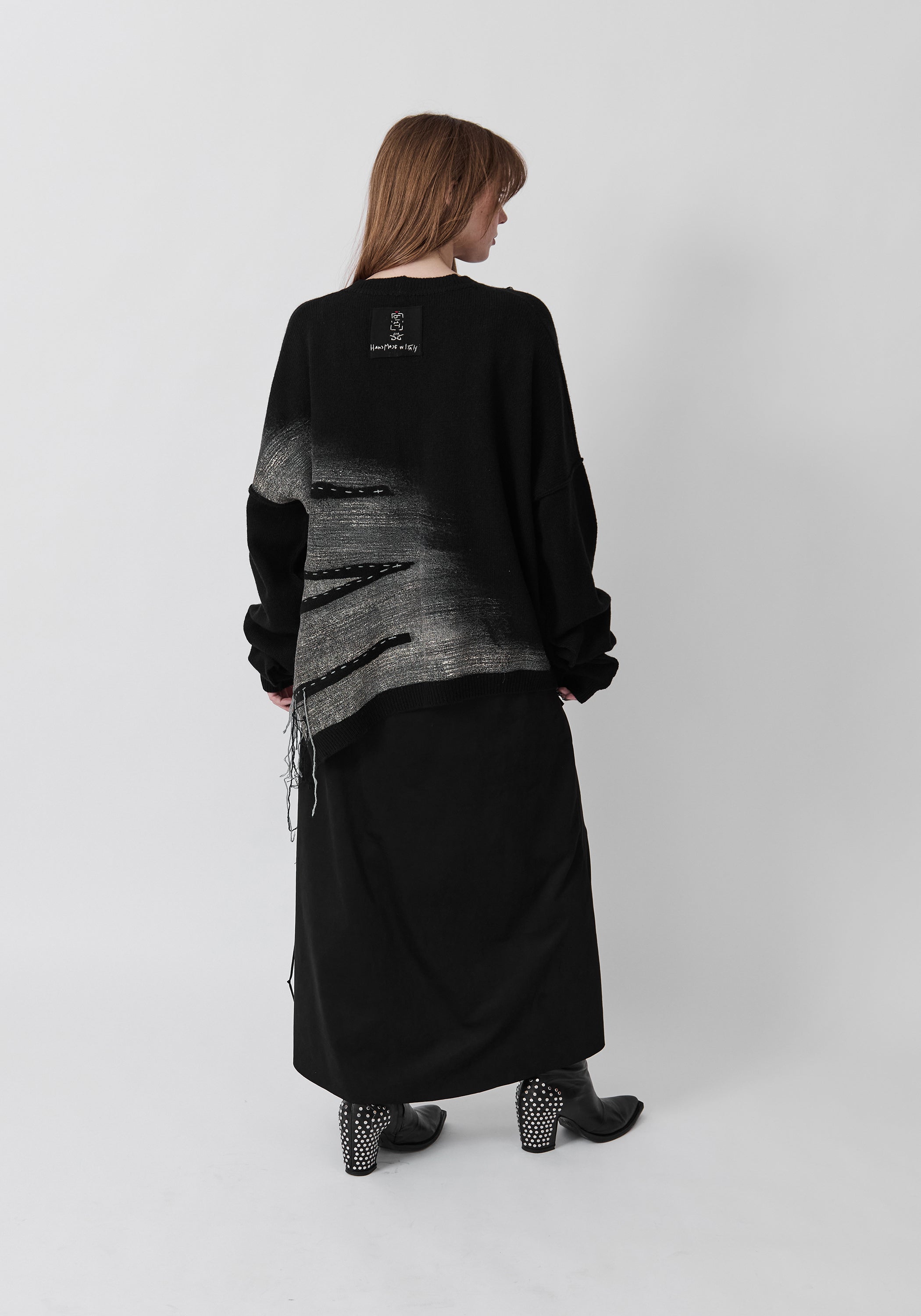 Giotto Hand Painted and Embroidered Wool and Cashmere Cardigan