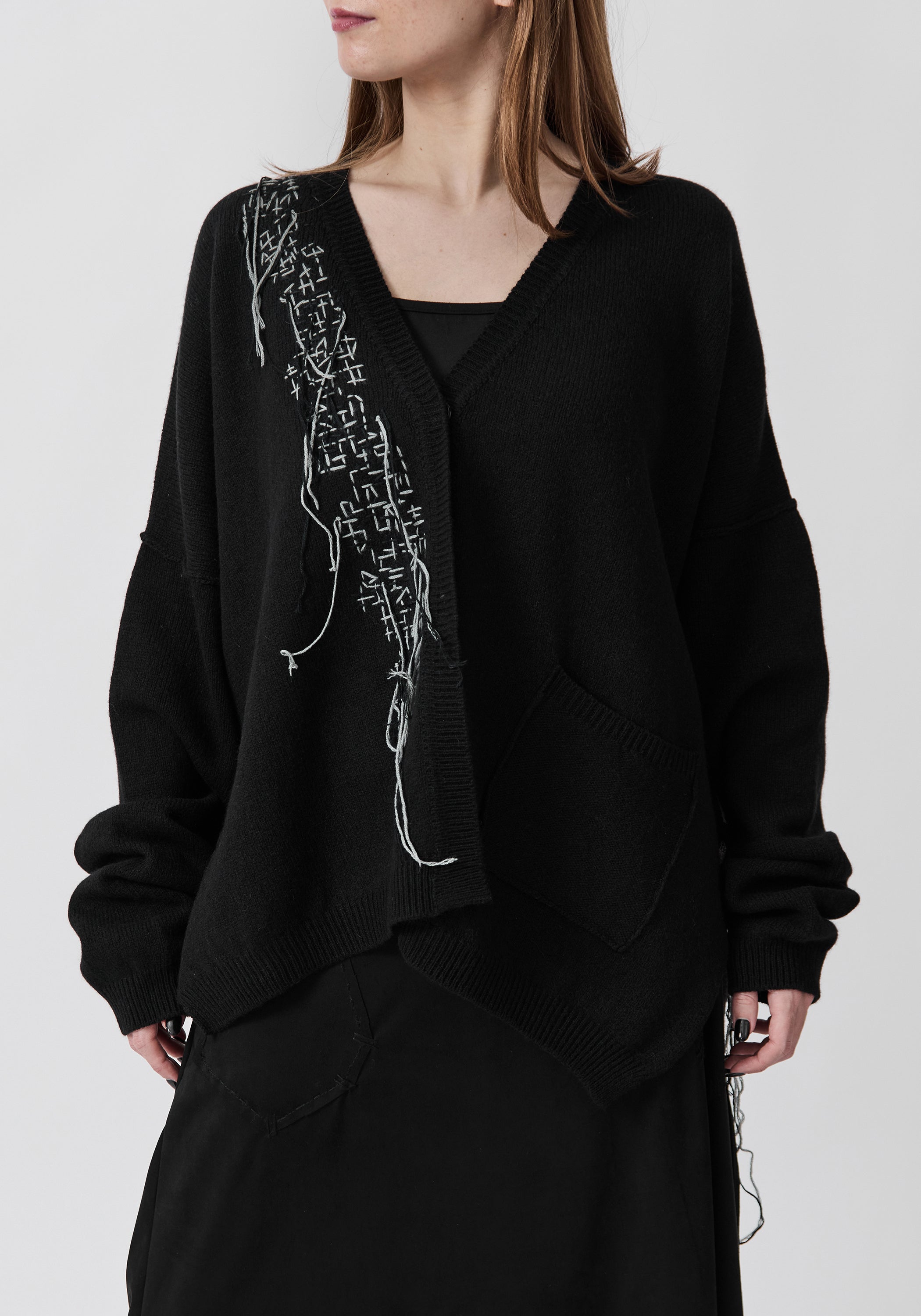 Giotto Hand Painted and Embroidered Wool and Cashmere Cardigan
