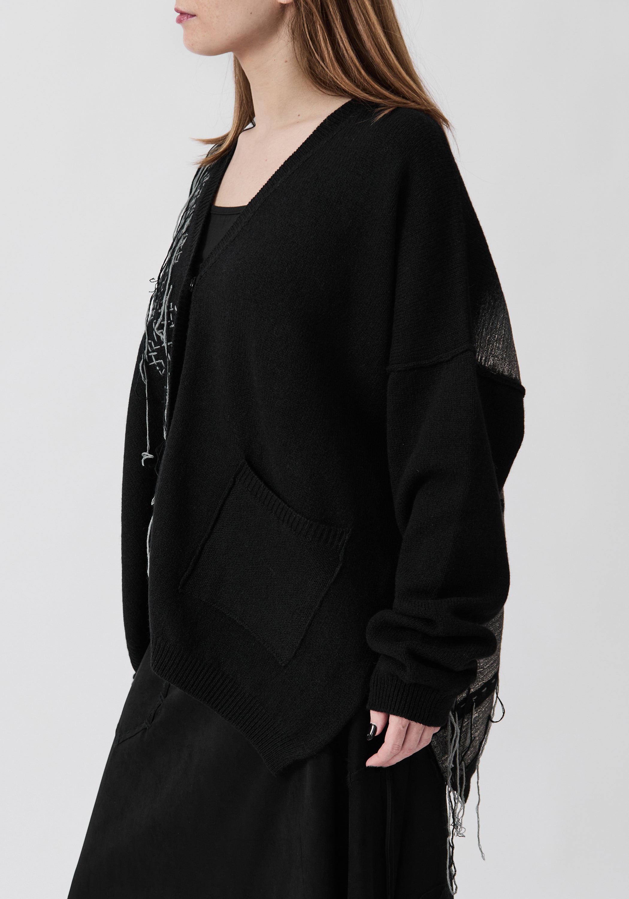 Giotto Hand Painted and Embroidered Wool and Cashmere Cardigan