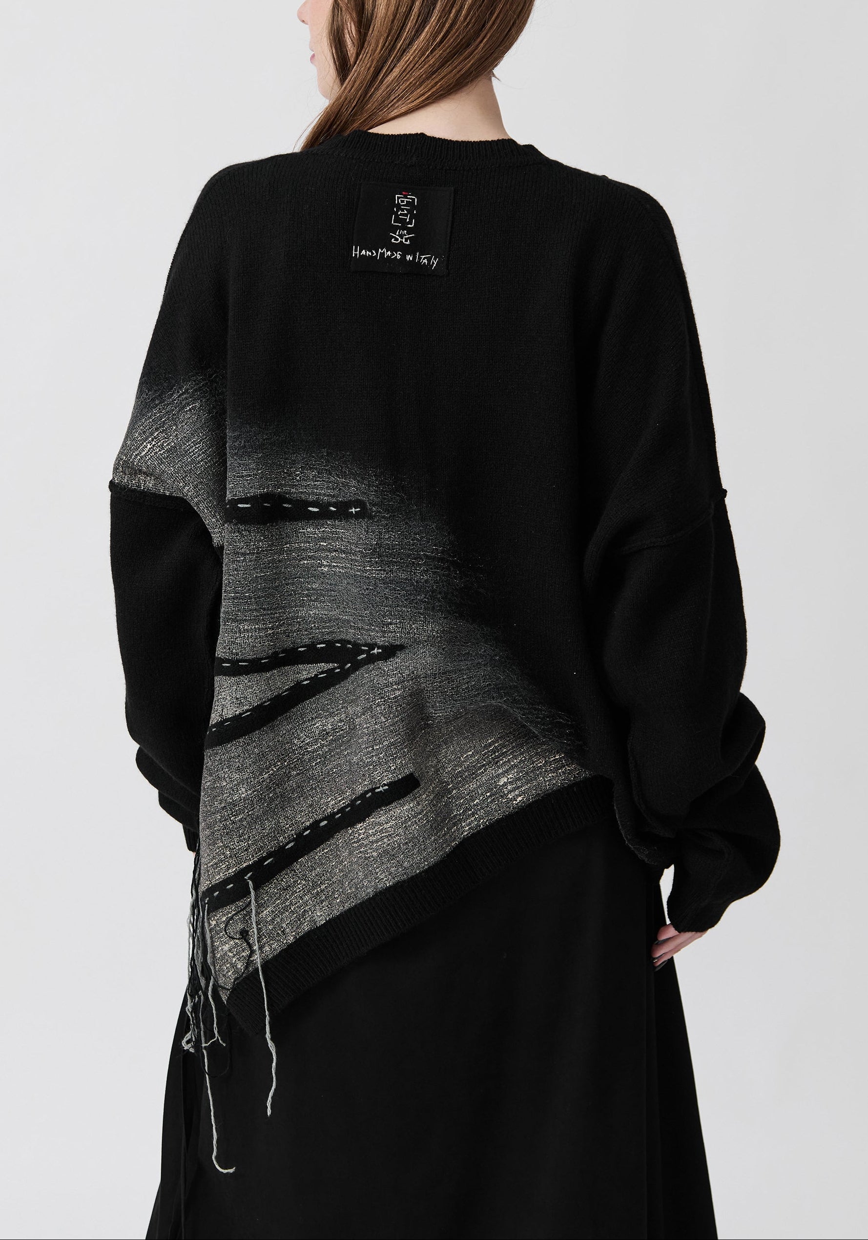 Giotto Hand Painted and Embroidered Wool and Cashmere Cardigan