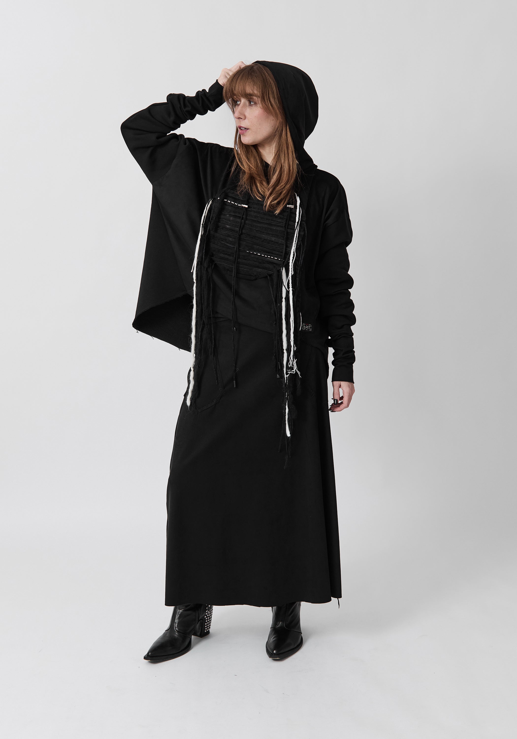 Hero Embroidered Faux Suede Hoodie