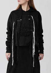 Hero Embroidered Faux Suede Hoodie