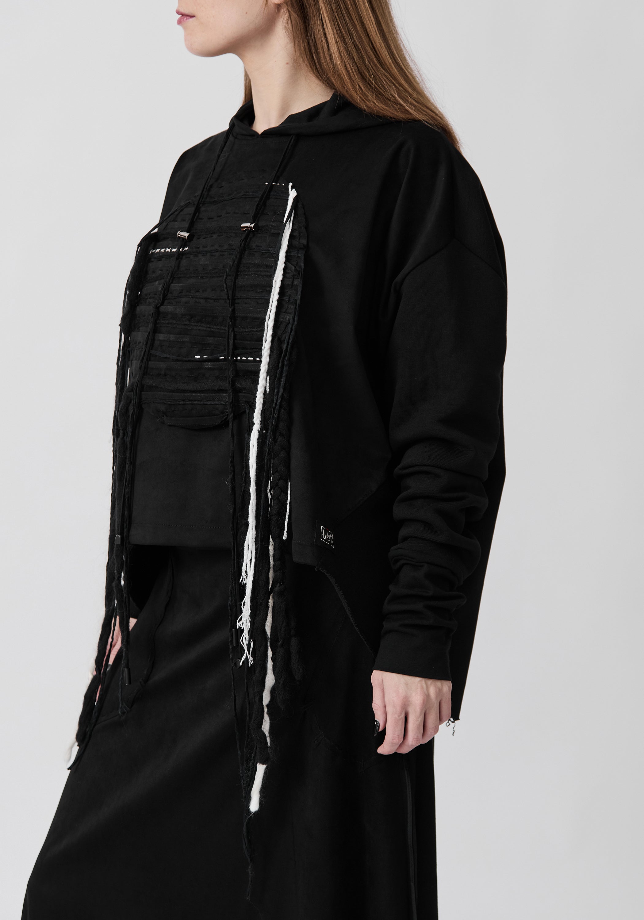 Hero Embroidered Faux Suede Hoodie