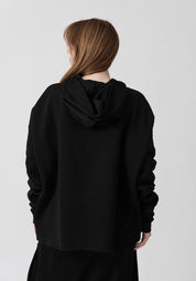 Hero Embroidered Faux Suede Hoodie