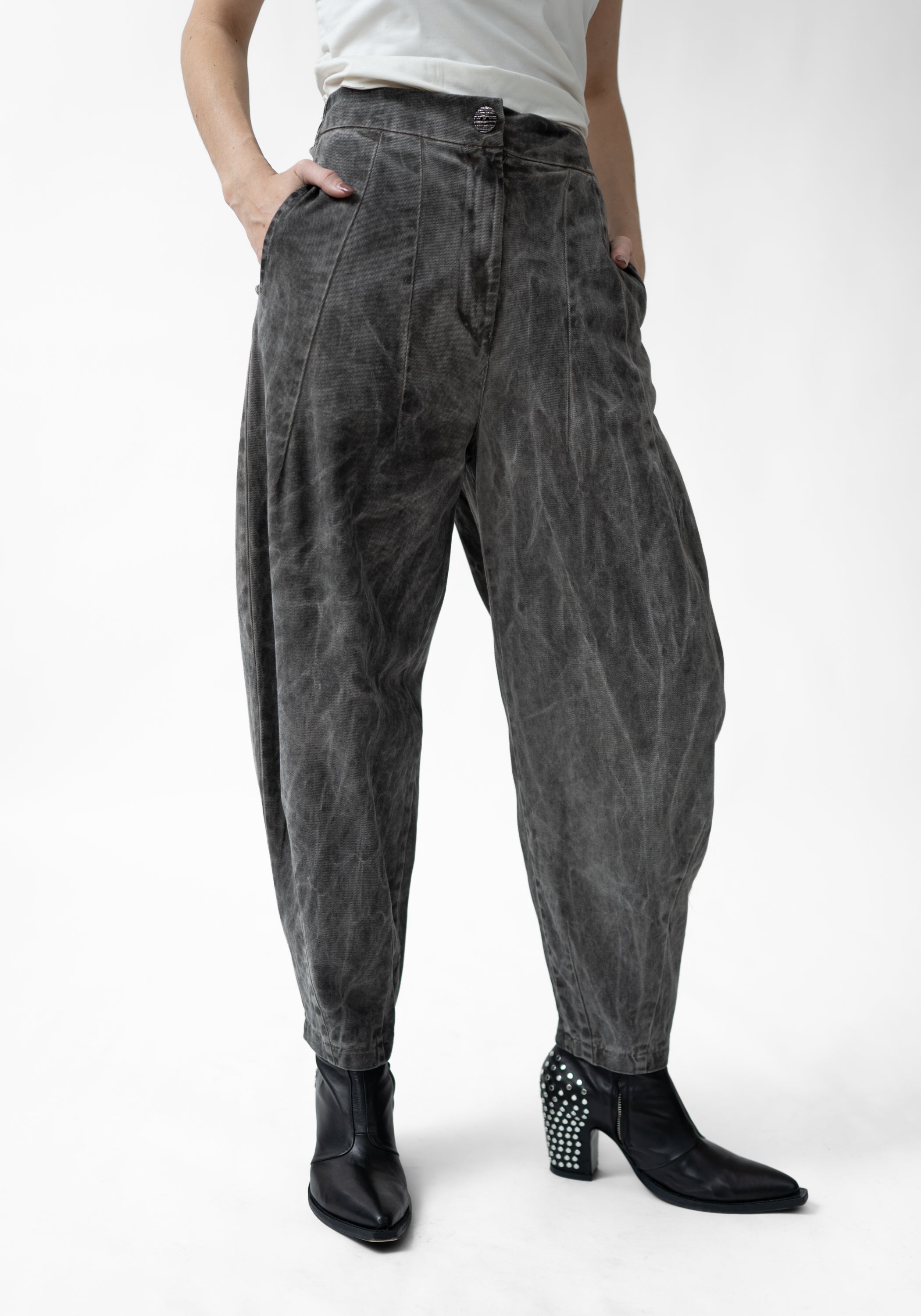 Over-Dyed Tapered Full Leg Pants