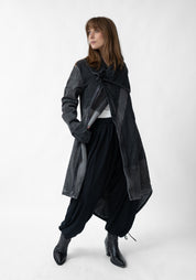 Oversized Knit Panels High Neck Jacket