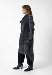 Oversized Knit Panels High Neck Jacket