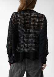 Open Knit Mohair Blend Pullover