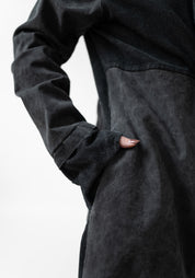 Oversized Knit Panels High Neck Jacket