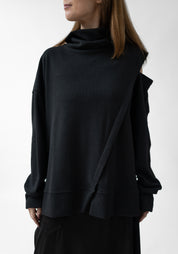 Eridani High Neck Oversized Cut-Out Detail Ribbed Top