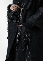 Gacrux Oversized Hand Stitched Wool Blend Coat