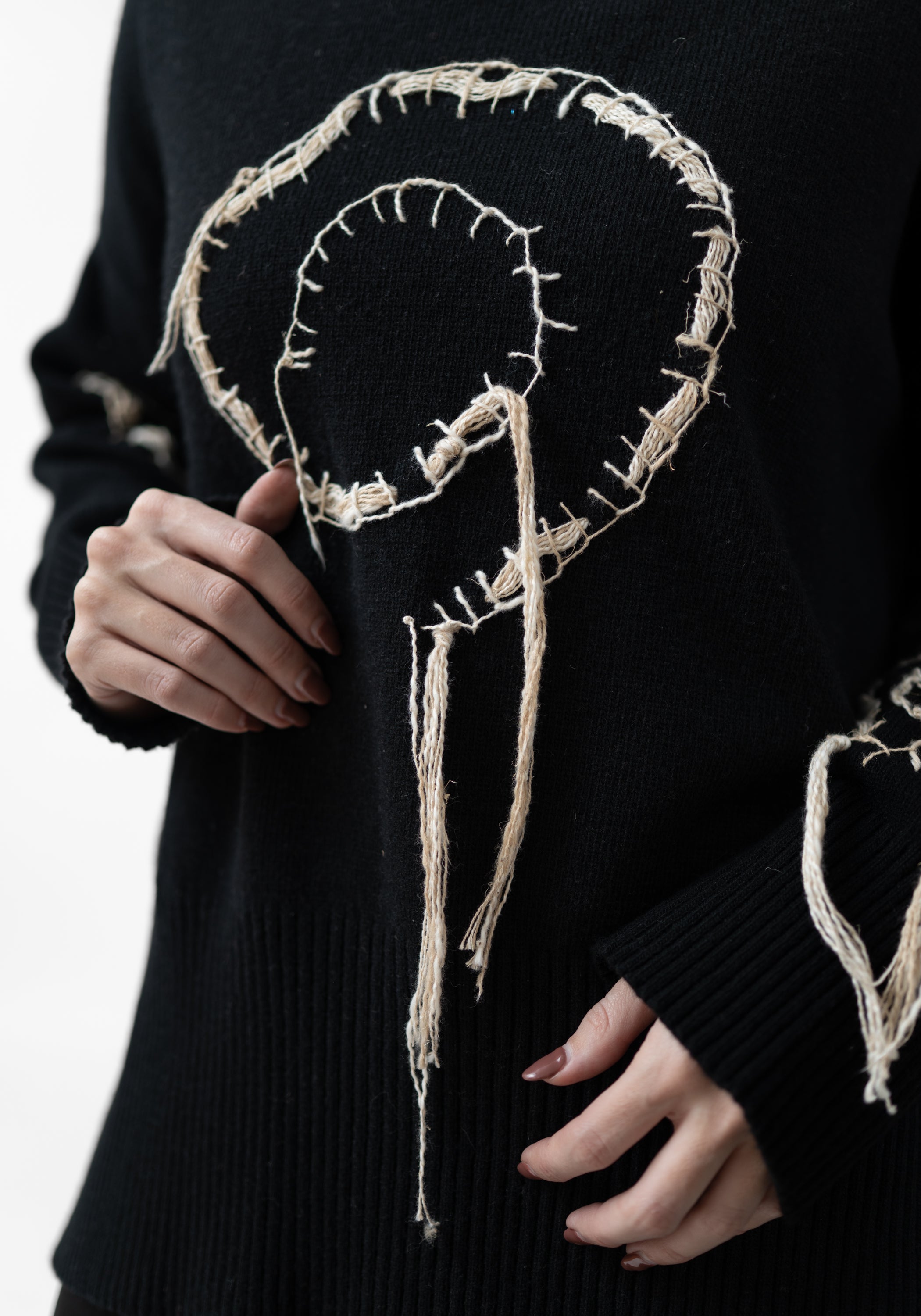 Frumin Hand Stitched Cashmere and Wool Blend Pullover