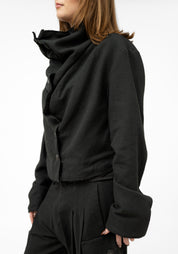 Wired Details Cropped Silk Blend Jacket