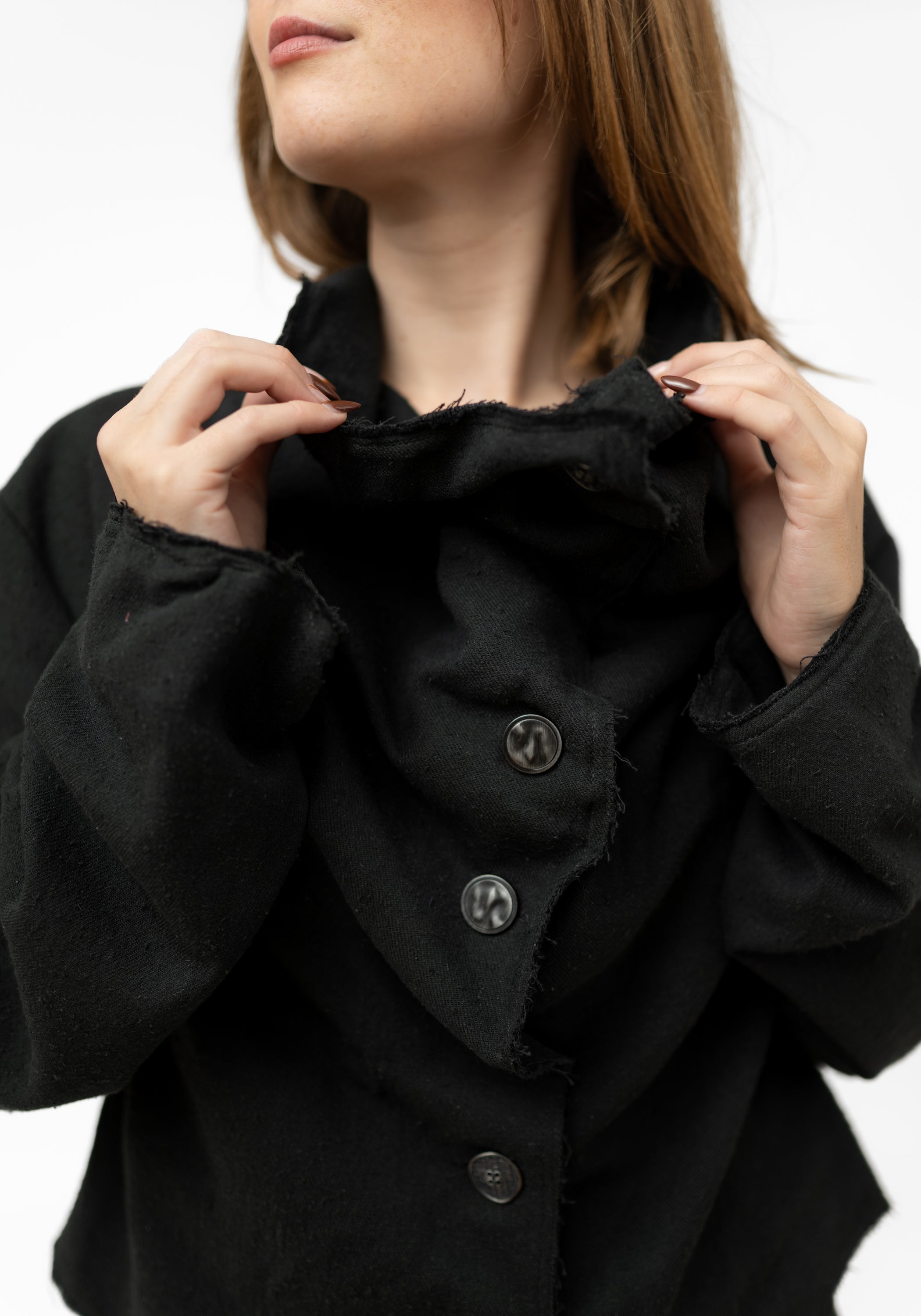 Wired Details Cropped Silk Blend Jacket