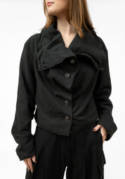 Wired Details Cropped Silk Blend Jacket