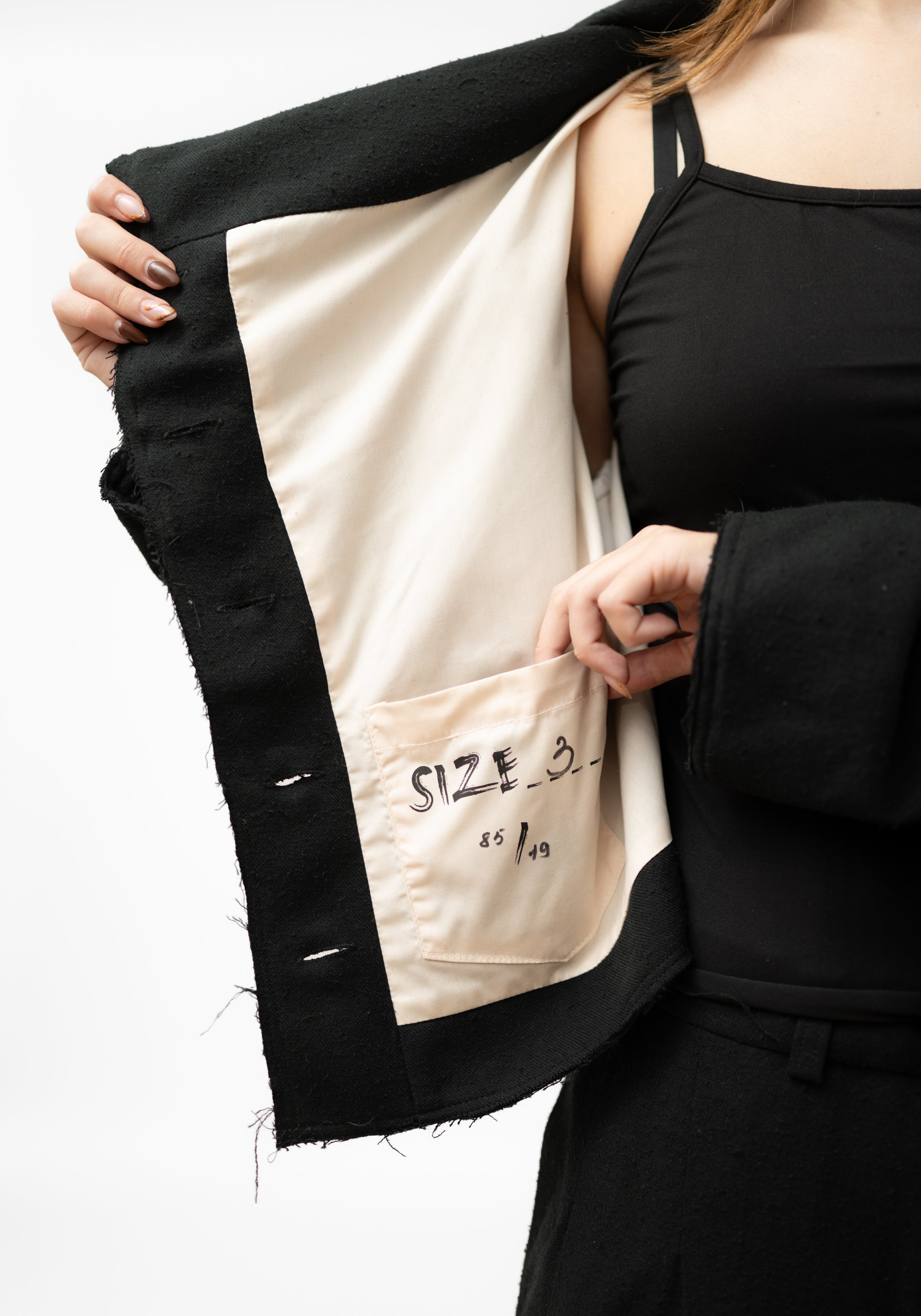 Wired Details Cropped Silk Blend Jacket