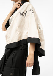 Wired Details Cropped Silk Blend Jacket