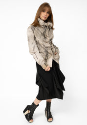 Wired Neck Printed Blouse