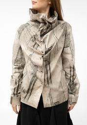 Wired Neck Printed Blouse