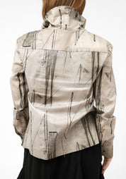 Wired Neck Printed Blouse