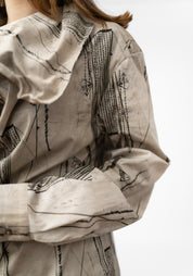 Wired Neck Printed Blouse